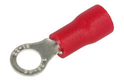 Cord end terminal; M4; ring; insulated; 01103-RVS1.25-4; red; straight; for cable; 0,5÷1,5mm2; tinned; crimped