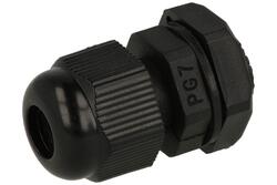 Dławnica; PG7-6; nylon; IP68; czarny; PG7; 3÷6,5mm; 12,5mm; z gwintem PG; Kradex; RoHS