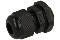 Dławnica; PG09-8; nylon; IP68; czarny; PG9; 4÷8mm; 15,2mm; z gwintem PG; Kradex; RoHS