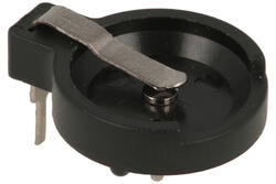 Battery holder; BH5000; 1xCR1216; 1xCR1220; 1xCR1225; for PCB horizontal; container; black; 1216