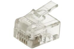 Plug; RJ12 6p6c; RJ(6p); for cable; straight; clear; latch; RoHS