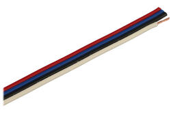 Wire; flat; TLWY; 4x0,35mm2; 0,35mm2; multicolor; PVC; -30...+70°C; 150V; 50m reel; Technokabel; RoHS