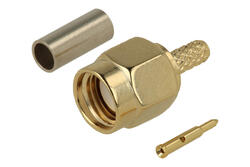 Plug; SMA; M-SMA-174-P; for cable; RG174 50 Ohm; crimped; straight; impedance 50 Ohm; Connectar; RoHS
