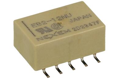 Relay; electromagnetic miniature; EB2-12NU; 12V; DC; DPDT; 1A; 250V AC; 1A; 30V DC; PCB trough hole; PCB surface mounted; Nexem; RoHS