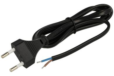 Kabel; zasilający; AK-OT-05A; przewody; wtyk sieciowy CEE 7/16 płaski; 1,5m; czarny; 2 żyły; 0,75mm2; Akyga; PVC; płaski; linka; Cu; RoHS