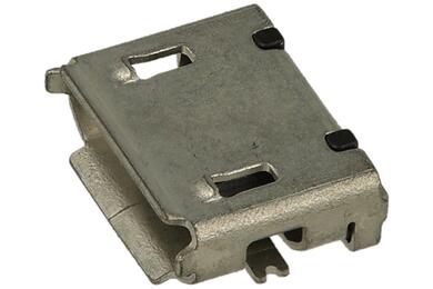 Socket; microUSB B; 233-0-0-0-R; USB 2.0; black; surface mount; horizontal; metal; RoHS