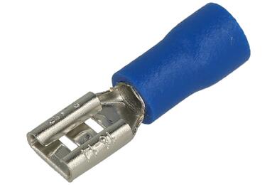 Connector; 4,8x0,8mm; flat female; insulated; 01106-FDD2-187(8); blue; straight; for cable; 1,5÷2,5mm2; tinned; crimped; 1 way; KLS