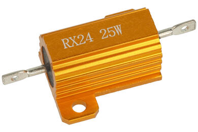 Resistor; wire-wound with heatsink; R25W5%100R; solder; 25W; 100ohm; 5%; Aluminium; axial; KLS