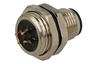 Wtyk; KLS15-M12A-B204; M12-4p; 4 tory; proste; lutowany; 0,34mm2; 12mm; na panel; wkręcane (M16x1,5); czarny; IP67; 4A; 250V; KLS; RoHS