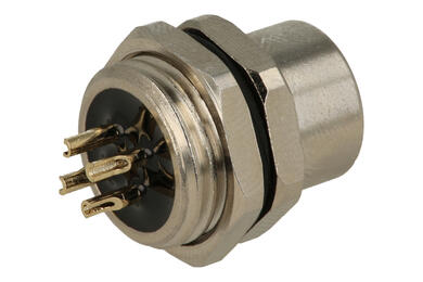 Gniazdo; KLS15-M12A-B104; M12-4p; 4 tory; proste; lutowany; 0,34mm2; na panel; wkręcane (M16x1,5); 12mm; czarny; IP67; 4A; 250V; KLS; RoHS
