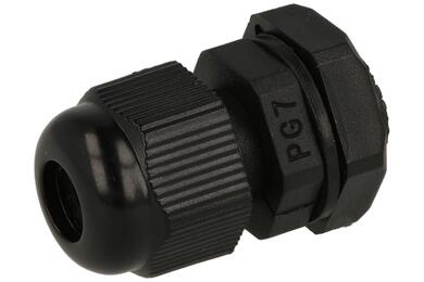 Dławnica; PG7-6; nylon; IP68; czarny; PG7; 3÷6,5mm; 12,5mm; z gwintem PG; Kradex; RoHS
