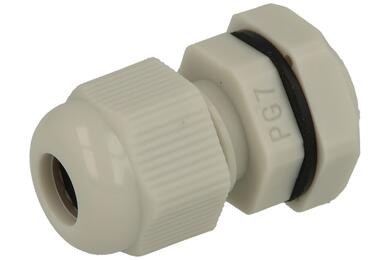 Dławnica; PG7-5; nylon; IP68; jasnoszary; PG7; 2÷5mm; 12,5mm; z gwintem PG; Kradex; RoHS