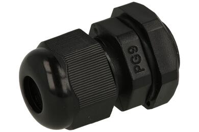 Dławnica; PG09-8; nylon; IP68; czarny; PG9; 4÷8mm; 15,2mm; z gwintem PG; Kradex; RoHS