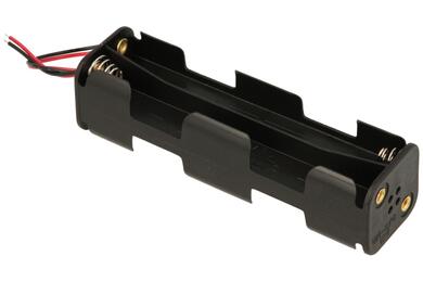 Koszyk baterii; UM-3x8; 8xR6(AA); z przewodem 150mm; pojemnik; czarny; R6 AA