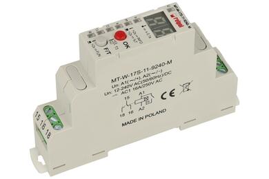 Relay; time; instalation; MT-W-17S-11-9240 M; 12÷240V; AC; DC; multi function; SPDT; 10A; 250V AC; 24V DC; 10A; DIN rail type; Relpol; RoHS