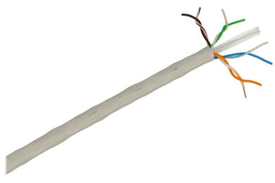 Wire; data transmission; U/UTP; 8x0,54mm2; solid; Cu; gray; PVC; round; twisted pair category 6; 150V; 305m spool; Dailan