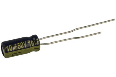 Capacitor; electrolytic; Low Impedance; EEUFC1H100LH; 10uF; 50V; FC; diam.5x11mm; 2,5mm; through-hole (THT); bulk; Panasonic; RoHS