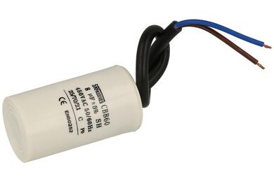 Capacitor; motor; CBB60H-8/450; 8uF; 450V AC; diam.35c60mm; with cables; SR Passives; RoHS