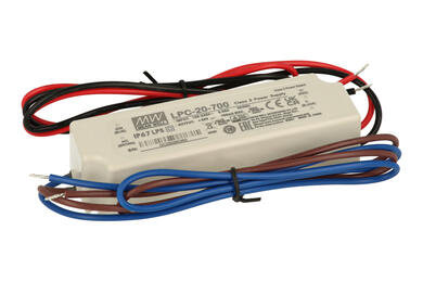 Power Supply; for LEDs; LPC-20-700; 9÷30V DC; 700mA; 21W; constant current design; IP67; Mean Well