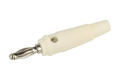 Wtyk bananowy; 4mm; 25.411.6; biały; 56,5mm; przykręcany; wtykany (gniazdo bananowe 4mm); 24A; 60V; mosiądz niklowany; PE; Amass; RoHS; 1.126