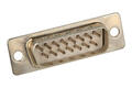 Plug; D-Sub; Canon 15p; 15 ways; through hole; straight; white; plastic; screwed; RoHS