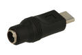 Adapter plug / socket; DC; microUSB C; WGDC; straight; black; silver; RoHS