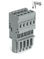 Connector; pluggable; 769-105; 5 ways; R=5,00mm; 45,2mm; 32A; 500V; for cable; straight; for all wire types; spring; 0,08÷4mm2; light gray; Wago; RoHS