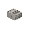 Connector; pluggable; 796-606; 6 ways; R=5,00mm; 40mm; 32A; 500V; for cable; straight; for all wire types; spring; 0,08÷4mm2; light gray; Wago; RoHS