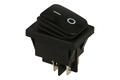 Switch; rocker; A-KCD4-B; OFF-(ON); 2 ways; black; no backlight; momentary; bistable; 6,3x0,8mm connectors; 22x27mm; 2 positions; 16A; 250V AC