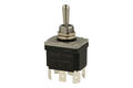 Switch; toggle; FLKN2-23N-P_G230V; 2*3; ON-OFF-ON; 2 ways; 3 positions; bistable; panel mounting; green; LED 230V backlight; 6,3x0,8mm connectors; 16A; 250V AC; black; IP67; 37mm; FILN