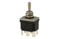 Switch; toggle; FLKN2-23N-P_R230V; 2*3; ON-OFF-ON; 2 ways; 3 positions; bistable; panel mounting; red; LED 230V backlight; 6,3x0,8mm connectors; 16A; 250V AC; black; IP67; 37mm; FILN