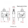Over current breaker; bimetallic; 91 5A 250V; 5A; 250V AC; 1 way; screwed; 2.8mm connector