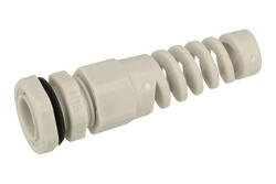 Cable gland with grommet; M16 G; plastic; IP68; light gray; M16; 3,5÷8mm; 10,0mm; with metric thread; Howo; RoHS
