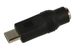 Adapter plug / socket; DC; microUSB C; WGDC; straight; black; silver; RoHS