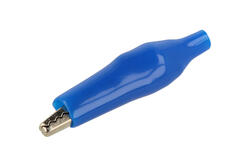 Crocodile clip; 27.711.5; blue; 41,5mm; crimped; nickel plated steel; Amass; RoHS