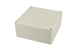 Enclosure; multipurpose; ZP135.135.60JH TM ABS; ABS; 135mm; 135mm; 60mm; light gray; with brass bushing; hermetic; Kradex; RoHS