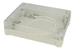 Enclosure; multipurpose; ZP240.190.60JpH TM ABS-PC; ABS / PC; 191,3mm; 61,7mm; 240mm; transparent; light gray; with brass bushing; transparent lid; hermetic; Kradex; RoHS