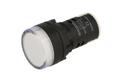Kontrolka; FL1P-22NA- 1_AWXX024V; 22mm; podświetlenie LED 24V; biały; śrubowe; czarny; IP67; 38mm; FILN; RoHS