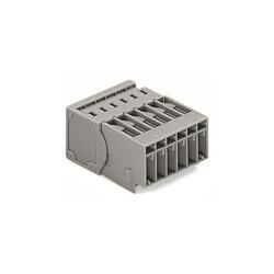 Connector; pluggable; 796-606; 6 ways; R=5,00mm; 40mm; 32A; 500V; for cable; straight; for all wire types; spring; 0,08÷4mm2; light gray; Wago; RoHS