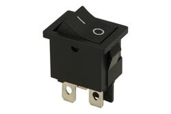Switch; rocker; FL3-KCD1-104; ON-ON; 1 way; black; no backlight; bistable; 4,8x0,8mm connectors; 13x19,2mm; 2 positions; 6A; 250V AC; FILN