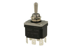 Switch; toggle; FLKN2-23N-P_R230V; 2*3; ON-OFF-ON; 2 ways; 3 positions; bistable; panel mounting; red; LED 230V backlight; 6,3x0,8mm connectors; 16A; 250V AC; black; IP67; 37mm; FILN