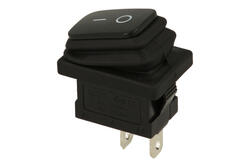 Switch; rocker; waterproof; KCD1-0111- 11_000XX; ON-OFF; 1 way; black; no backlight; bistable; 4,8x0,8mm connectors; 13x19,2mm; 2 positions; 6A; 250V AC; 10A; FILN