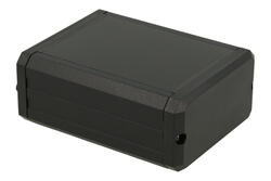 Enclosure; multipurpose; P85.80.40; aluminum; 85mm; 80mm; 40mm; black; black ABS ends; removable panel; RoHS