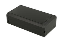 Enclosure; multipurpose; P125.80.40; aluminum; 125mm; 80mm; 40mm; black; black ABS ends; removable panel; RoHS
