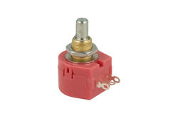 Potentiometer; shaft; single turn; WX118-103; 10kohm; linear; 10%; 1W; axis diam.6,00mm; 20mm; metal; smooth; 300°; wire-wound; solder; KLS