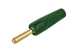 Banana plug; 4mm; A-BP-4/G/G; green; 46mm; screwed; 5A; gold plated bronze