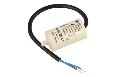 Kondensator; polipropylenowy; silnikowy (rozruchowy); 416101314; 8uF; 425V AC; fi 32x55mm; z przewodami; śruba bez nakrętki; Ducati; RoHS