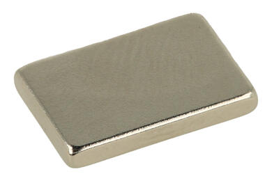 Magnet; cuboid; N38; 15mm; 10mm; 2mm; nickel plated; Neodymium