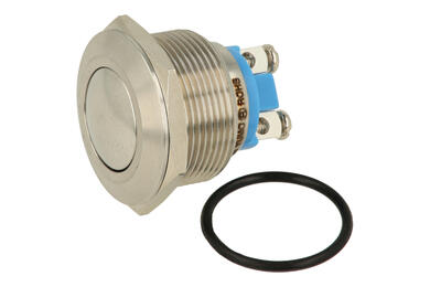 Switch; push button; ABS22S-Q0; OFF-(ON); 1 way; momentary; panel mounting; 5A; 250V AC; 22mm; IP67; YUMO; RoHS