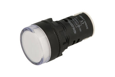 Kontrolka; FL1P-22NA- 1_AWXX024V; 22mm; podświetlenie LED 24V; biały; śrubowe; czarny; IP67; 38mm; FILN; RoHS